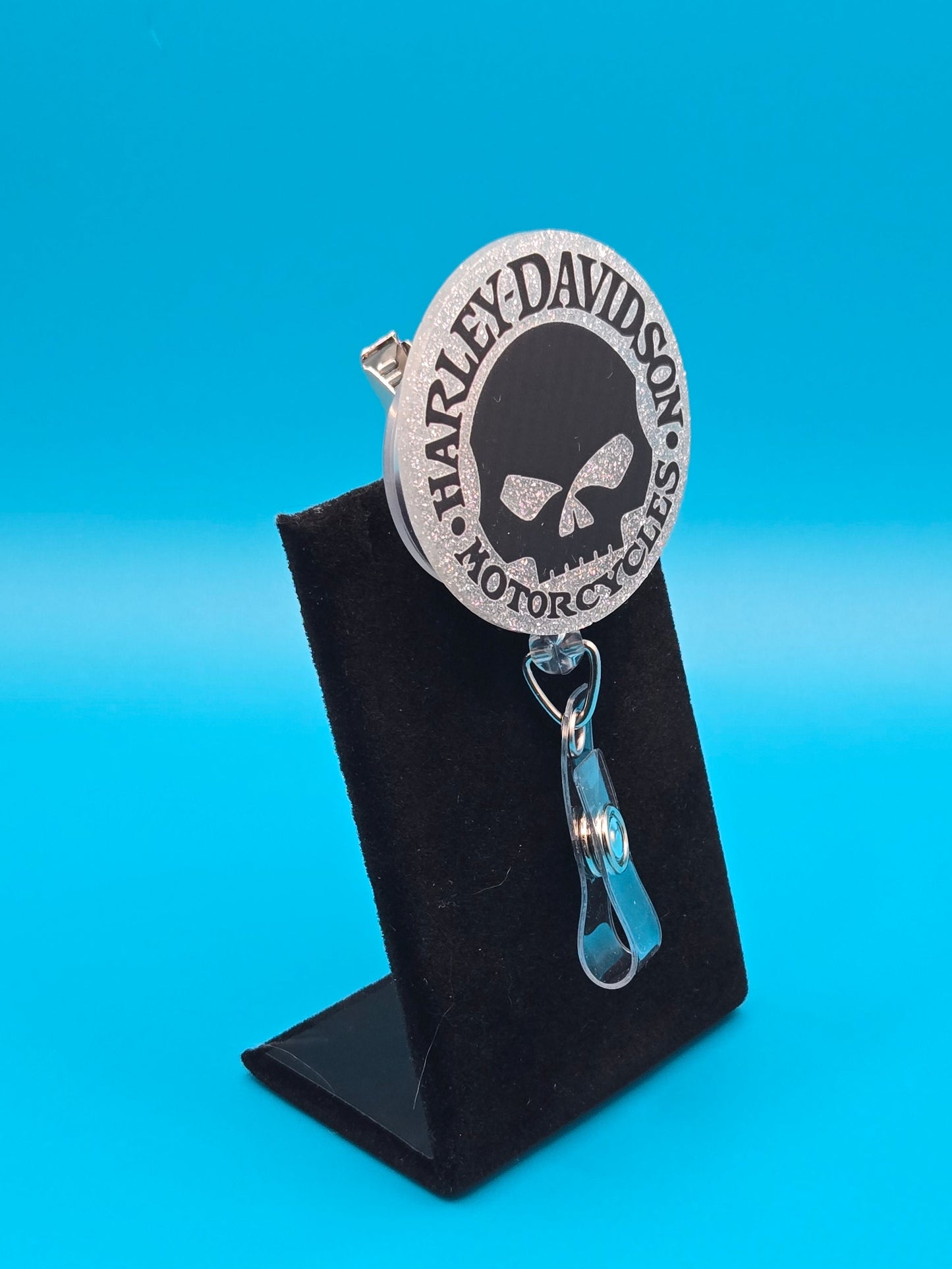 Motorcycle Themed Acrylic Badge Reel