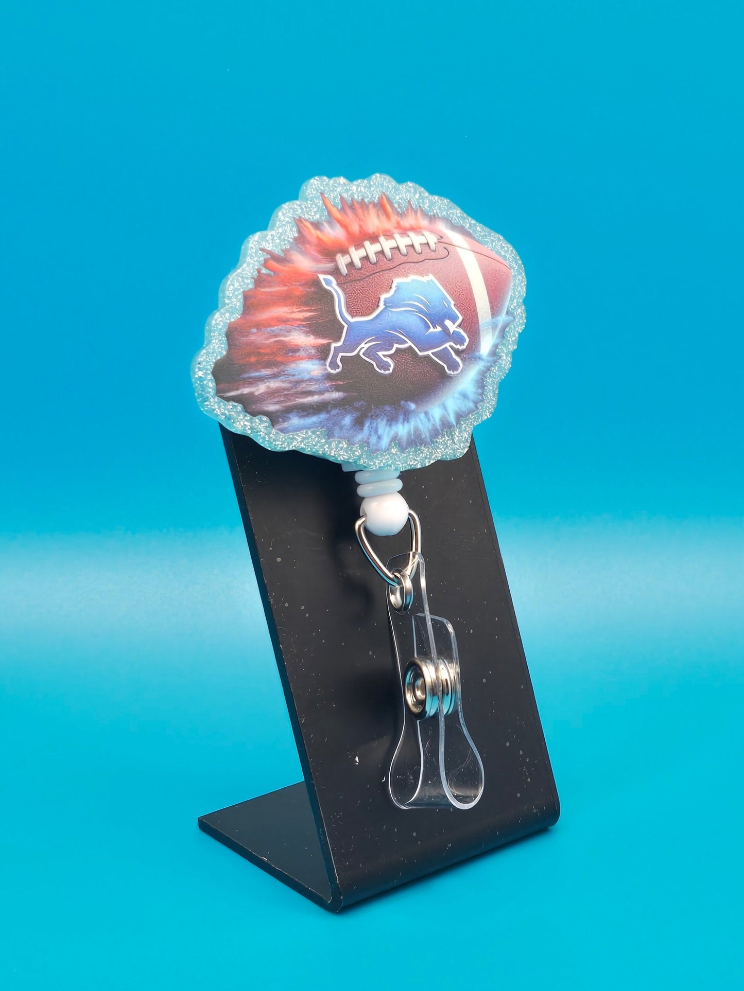 Sports Themed Football Acrylic Badge Reel