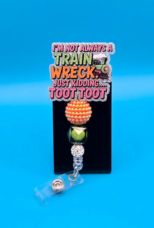 Toot Toot Acrylic Badge Reel