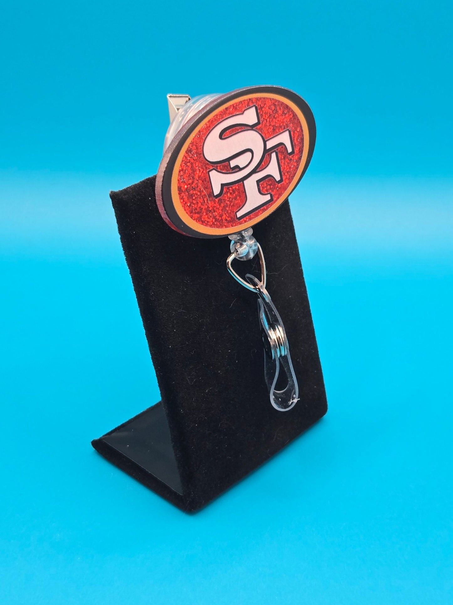 Sports Themed Football Acrylic Badge Reel