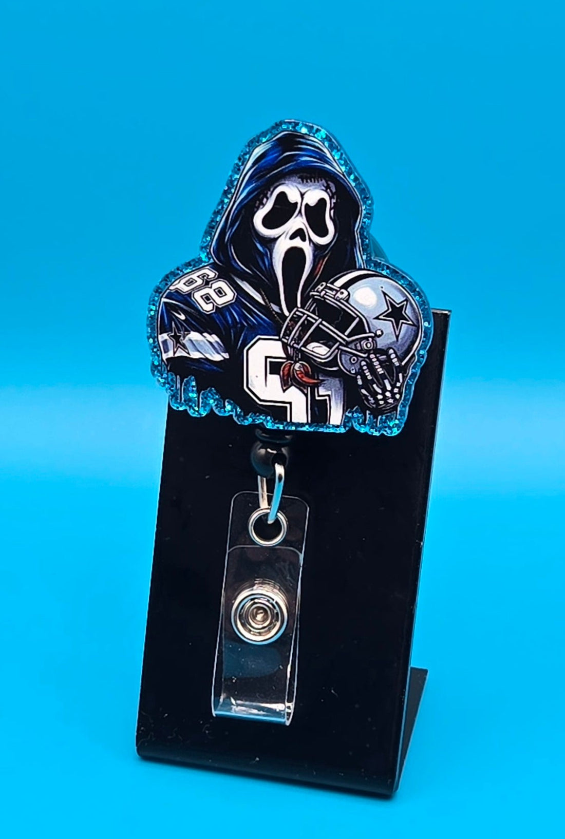 Sports Themed Football Acrylic Badge Reel