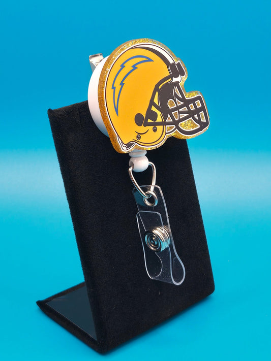 Sports Themed Football Helmet Acrylic Badge Reel