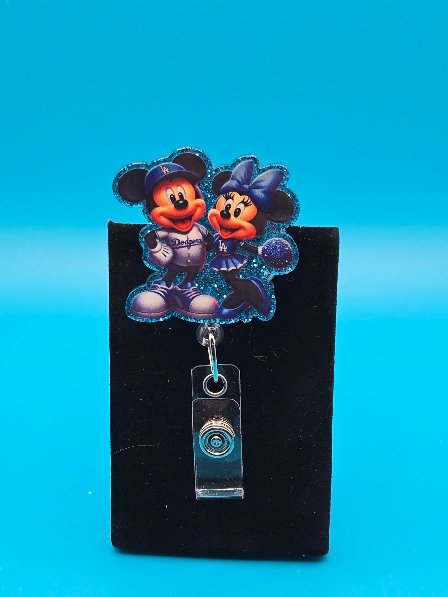 Sports Themed Mouse Profile Baseball Acrylic Badge Reel