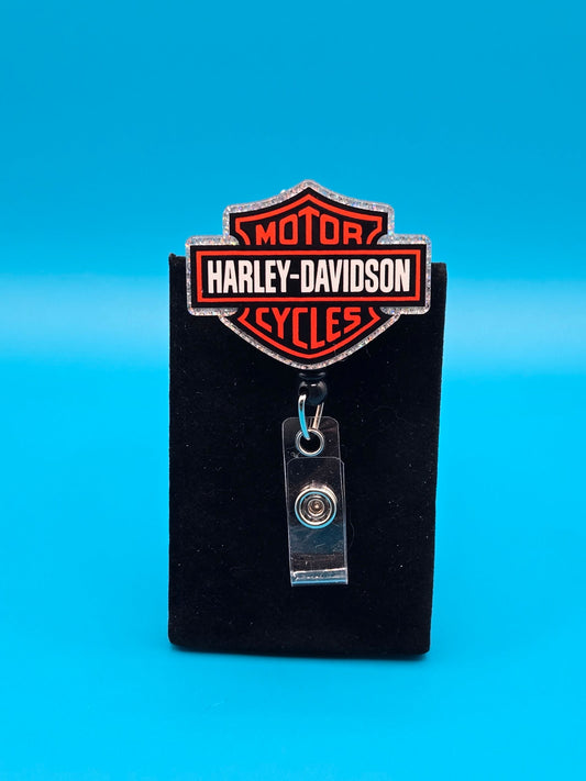 Motorcycle Themed Acrylic Badge Reel