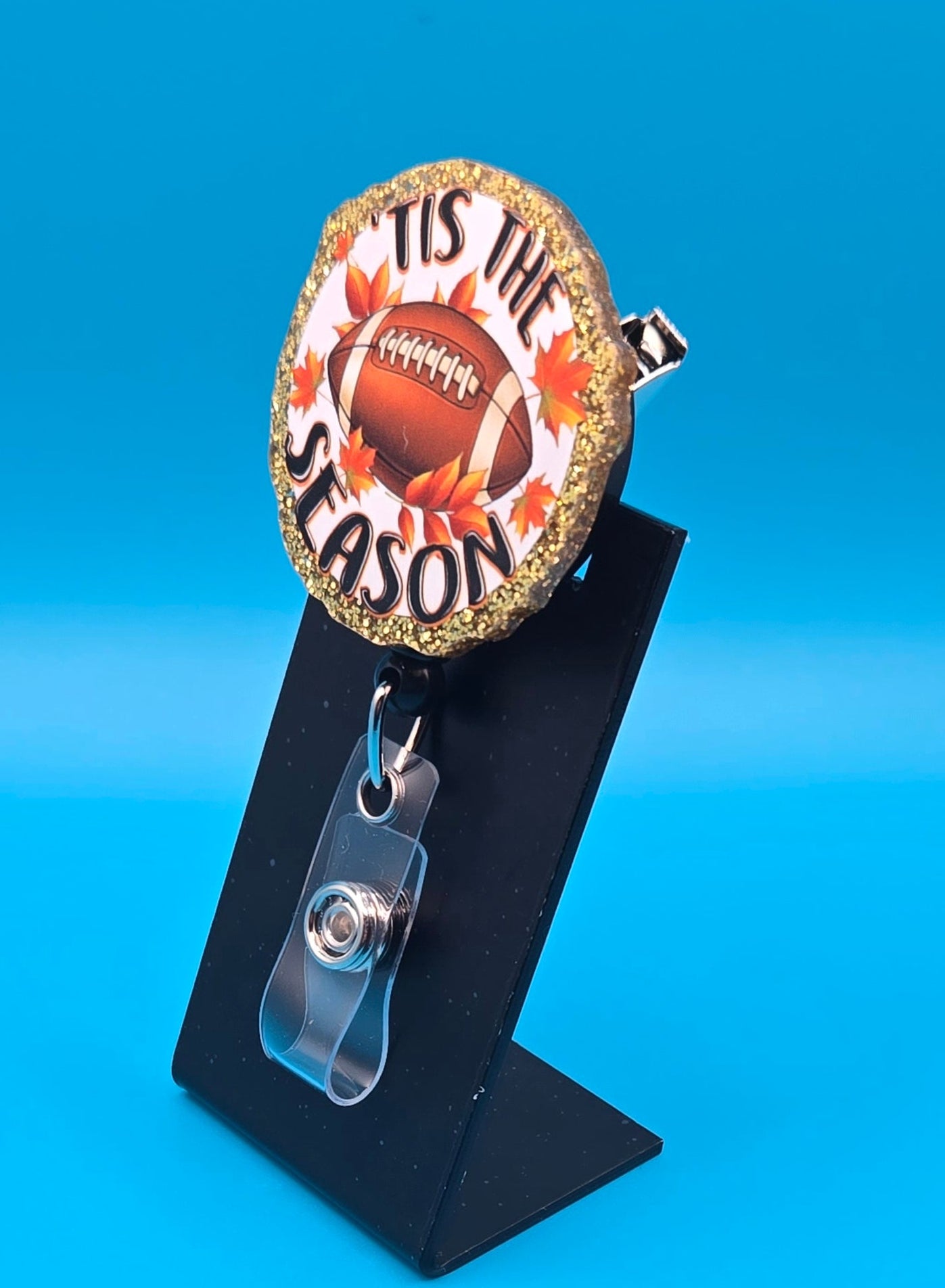 Sports Themed Football Acrylic Badge Reel