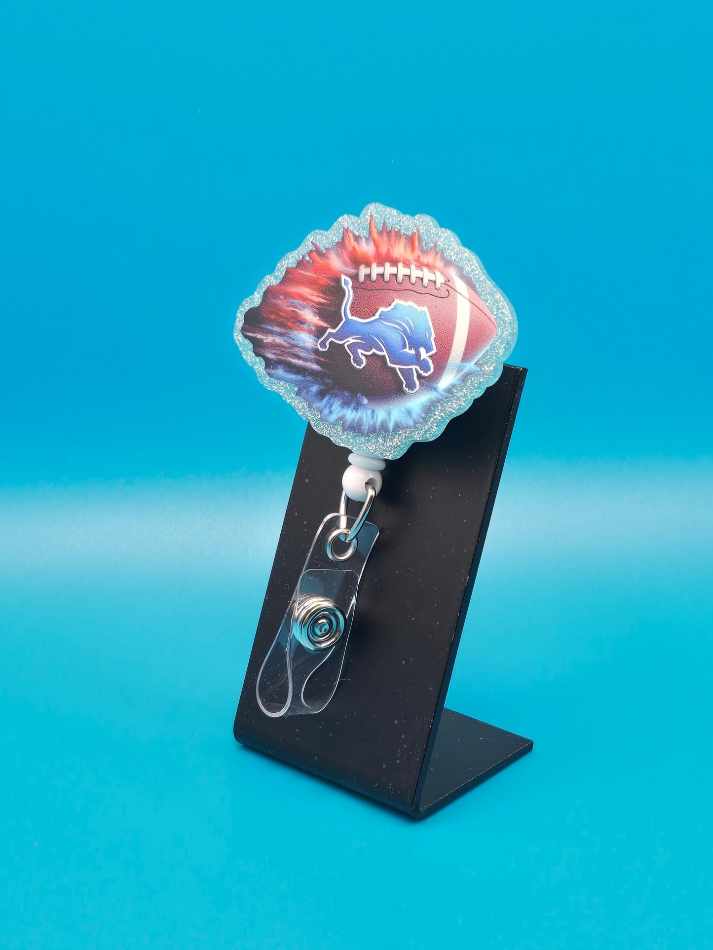 Sports Themed Football Acrylic Badge Reel