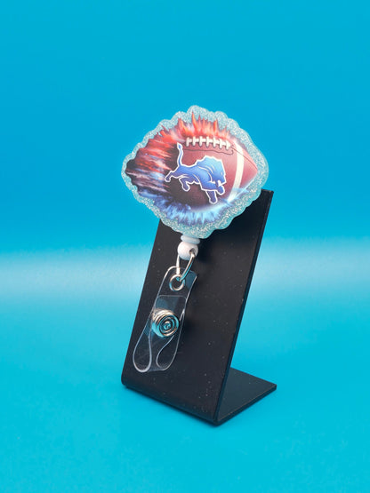 Sports Themed Football Acrylic Badge Reel