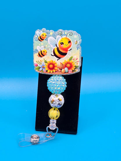 Honey Bee Acrylic Badge Reel
