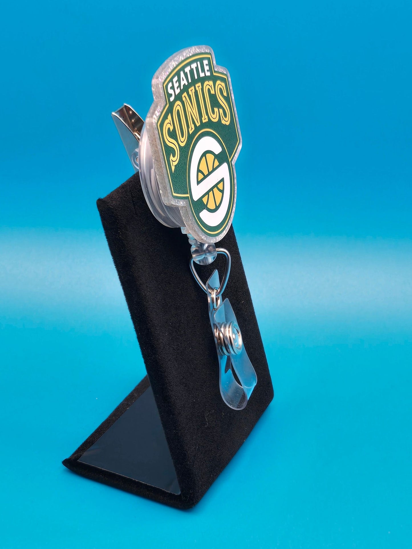 Sports Themed Basketball Acrylic Badge Reel