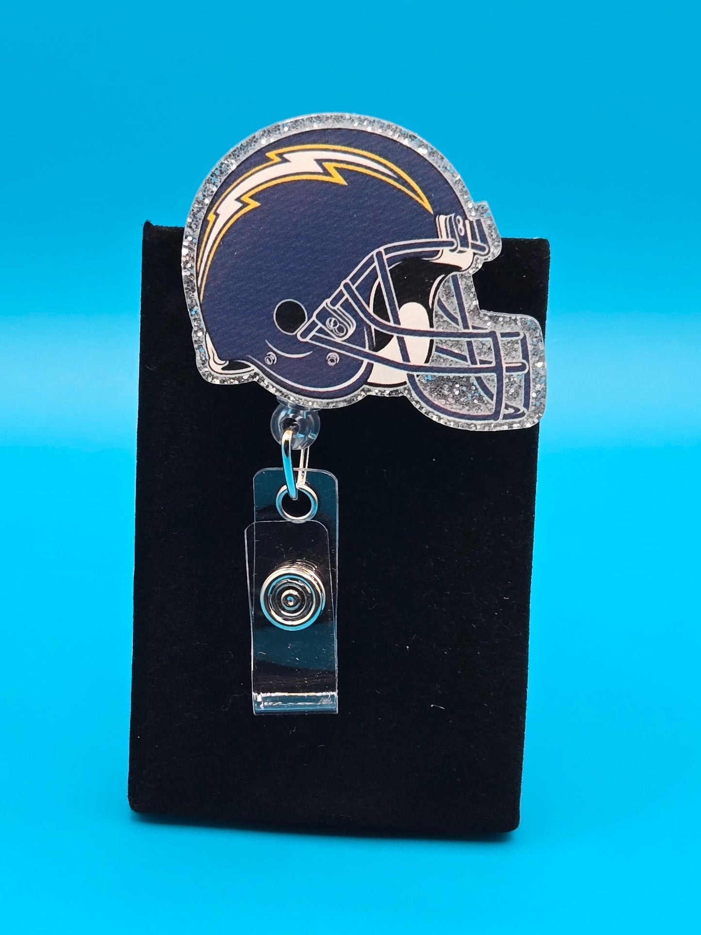 Sports Themed Football Helmet Acrylic Badge Reel