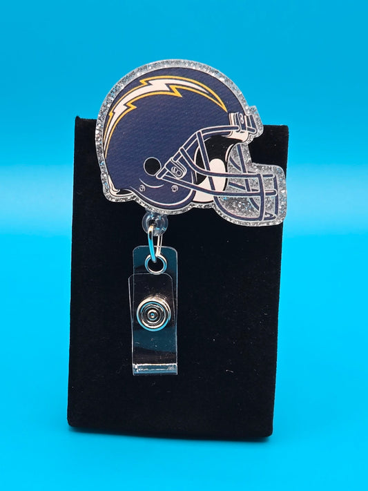 Sports Themed Football Helmet Acrylic Badge Reel