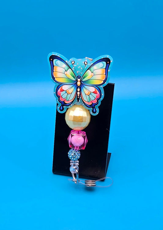 Beautiful Butterfly Acrylic Badge Reel