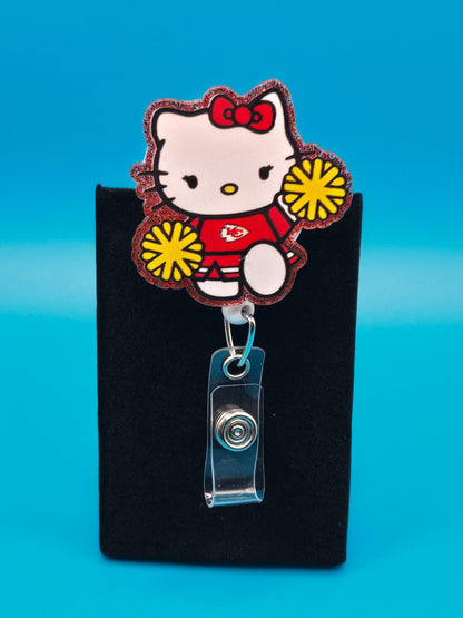 Cat Cheerleader Acrylic Badge Reel