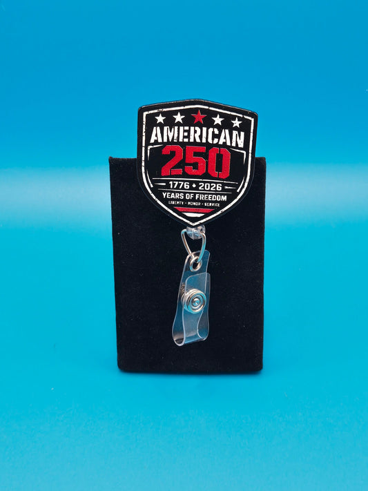American 250 Years of Freedom Acrylic Badge Reel