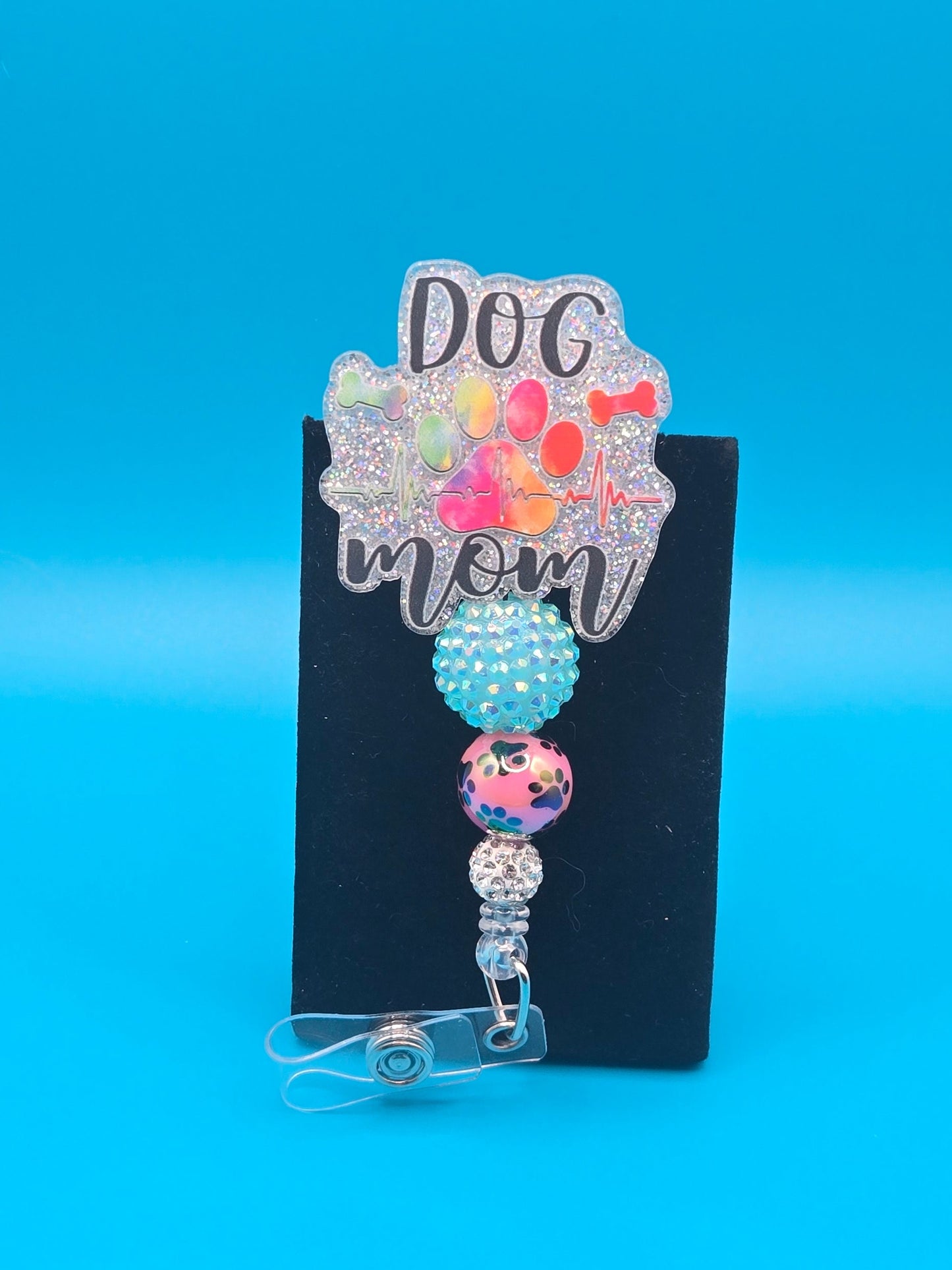 Dog Mom Acrylic Badge Reel