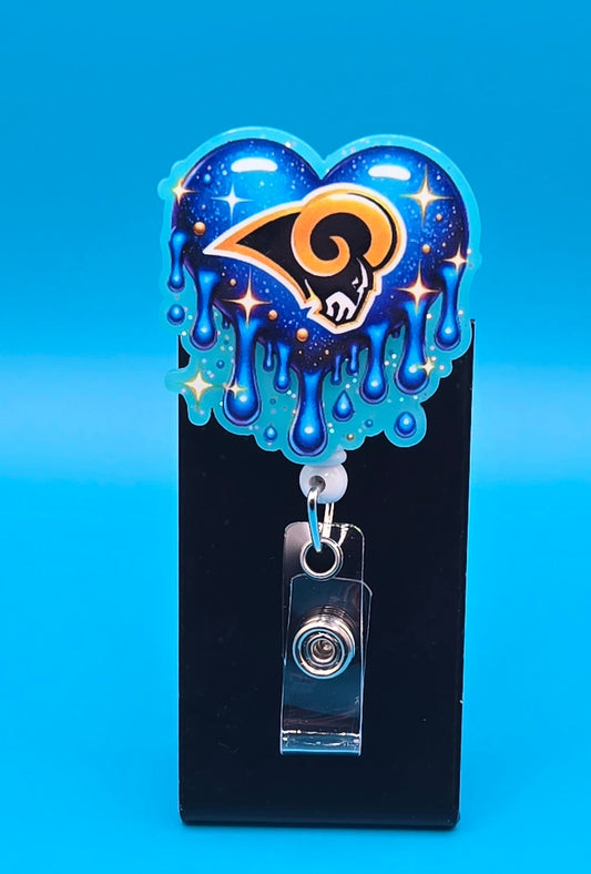Sports Themed Football Acrylic Badge Reel
