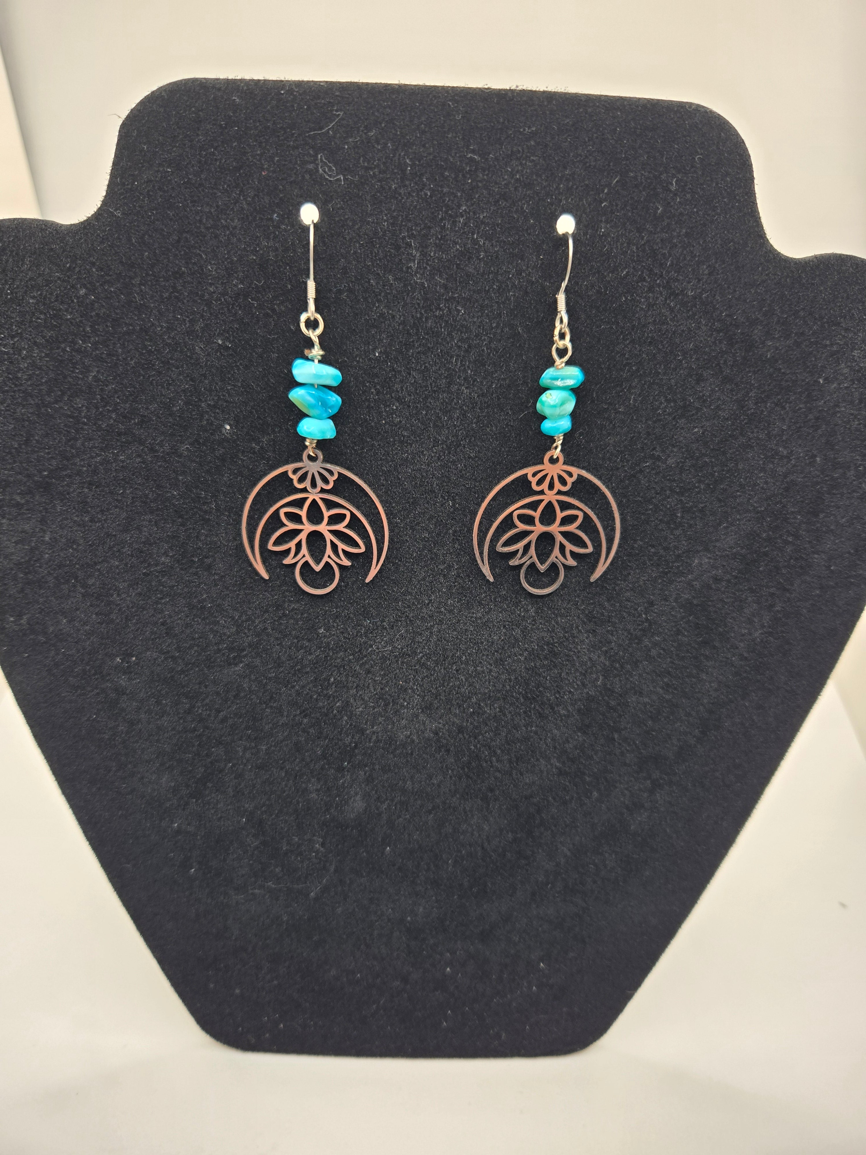 Lotus and Gemstone Earrings