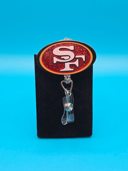 Sports Themed Football Acrylic Badge Reel