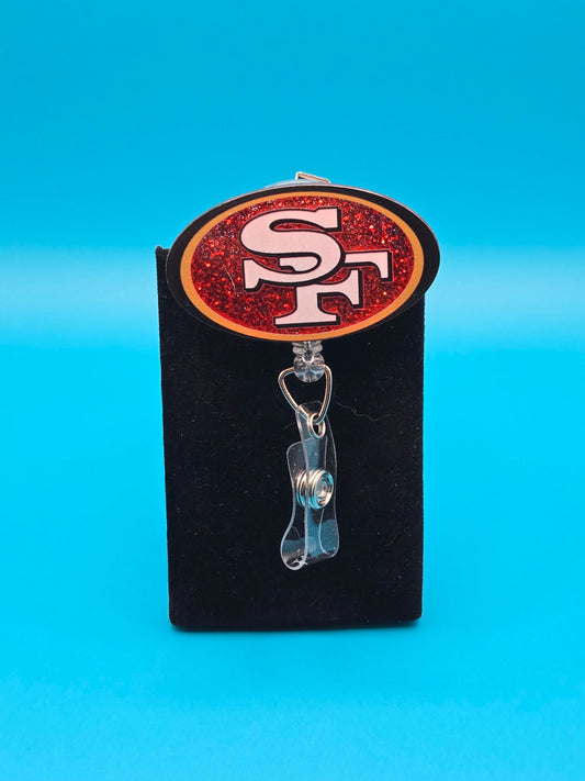 Sports Themed Football Acrylic Badge Reel