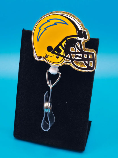 Sports Themed Football Helmet Acrylic Badge Reel