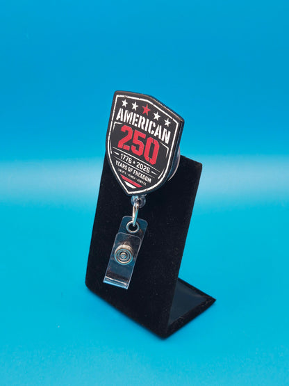 American 250 Years of Freedom Acrylic Badge Reel