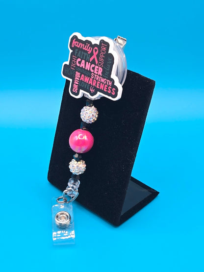 Cancer Awareness Acrylic Badge Reel