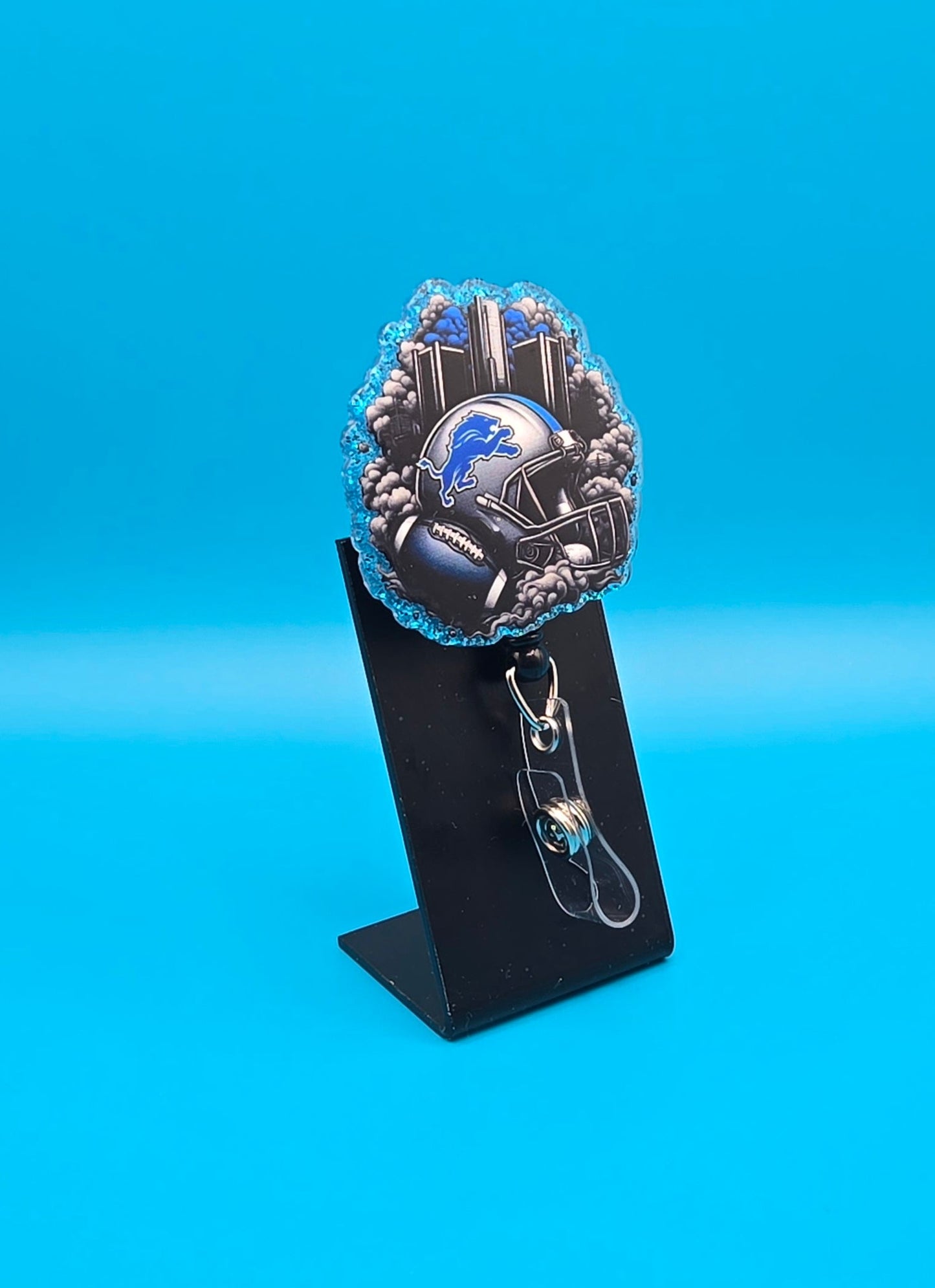 Sports Football Acrylic Badge Reel