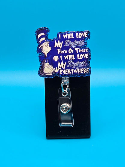 Sports Themed Baseball Sassy Acrylic Badge Reel