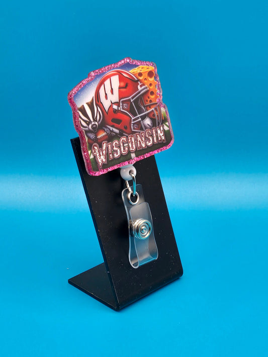 Sports Themed Football Acrylic Badge Reel