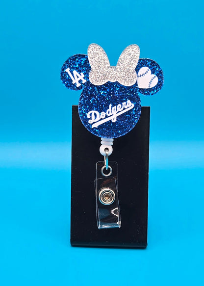 Sports Themed Mouse Profile Acrylic Badge Reel