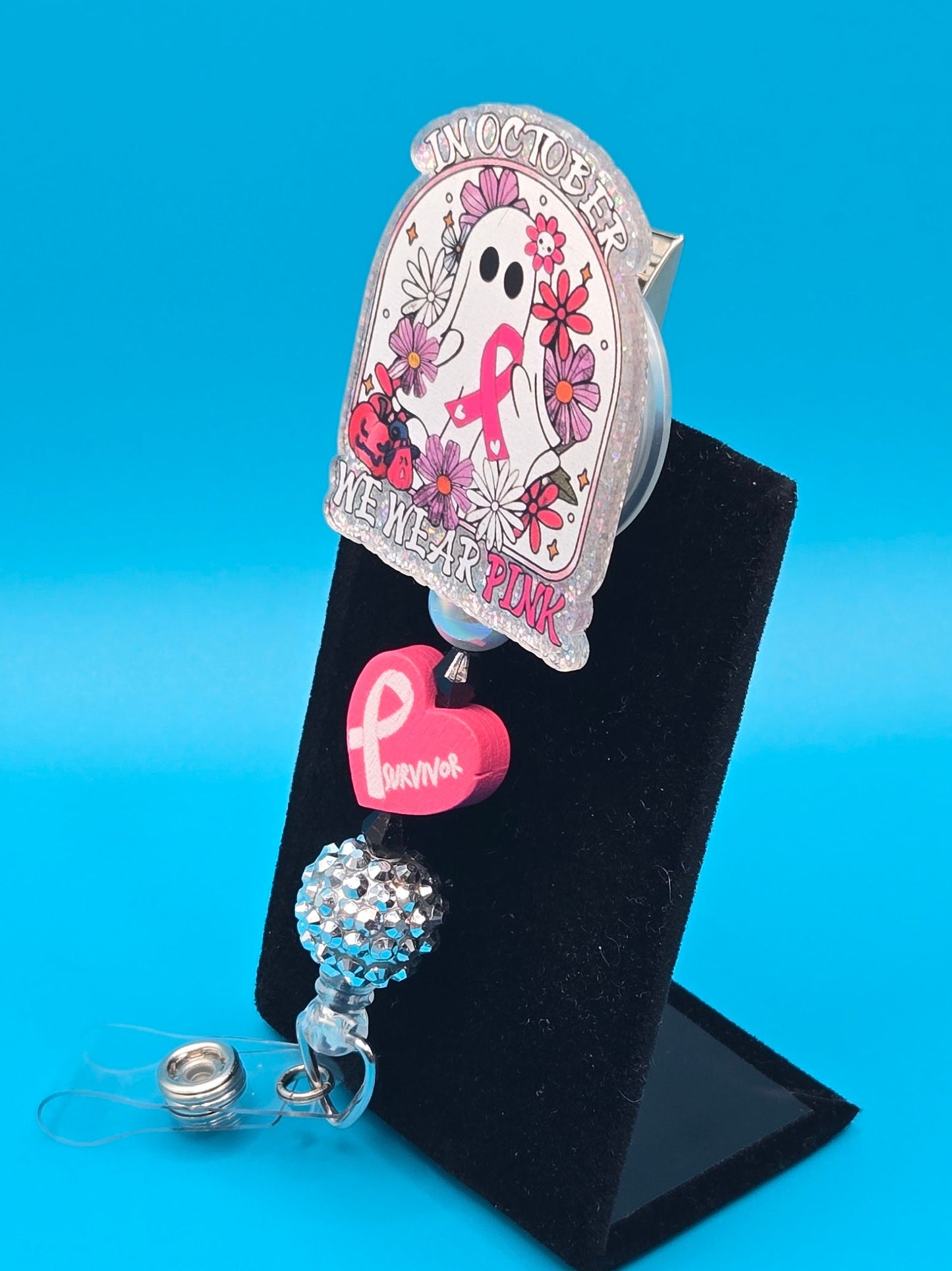 In October, We Wear Pink, Acrylic Badge Reel