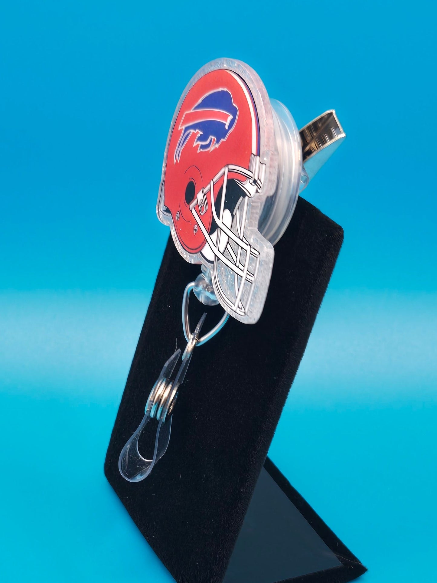 Sports Themed Football Helmet Acrylic Badge Reel