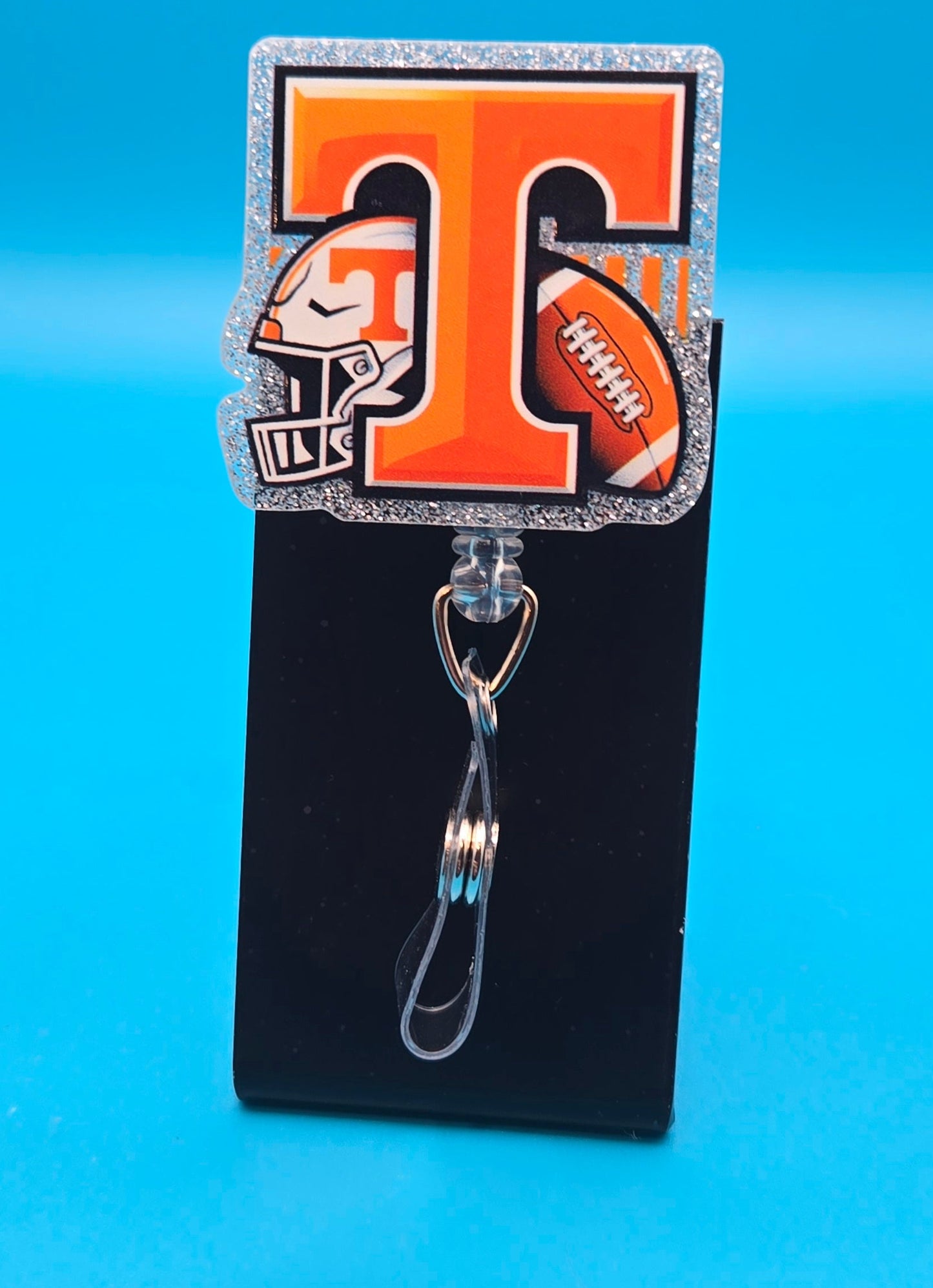 Sports Themed Football Acrylic Badge Reel