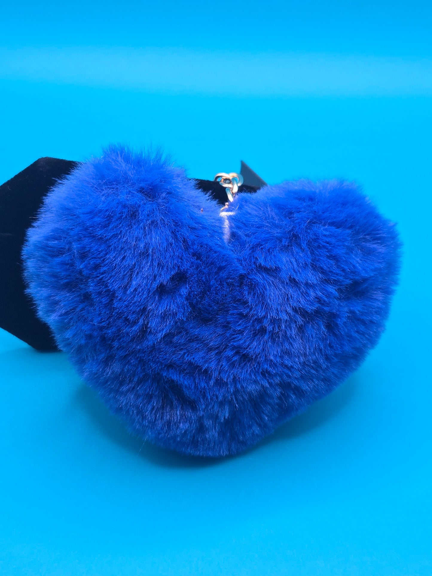 Fuzzy Plush Heart Keychain