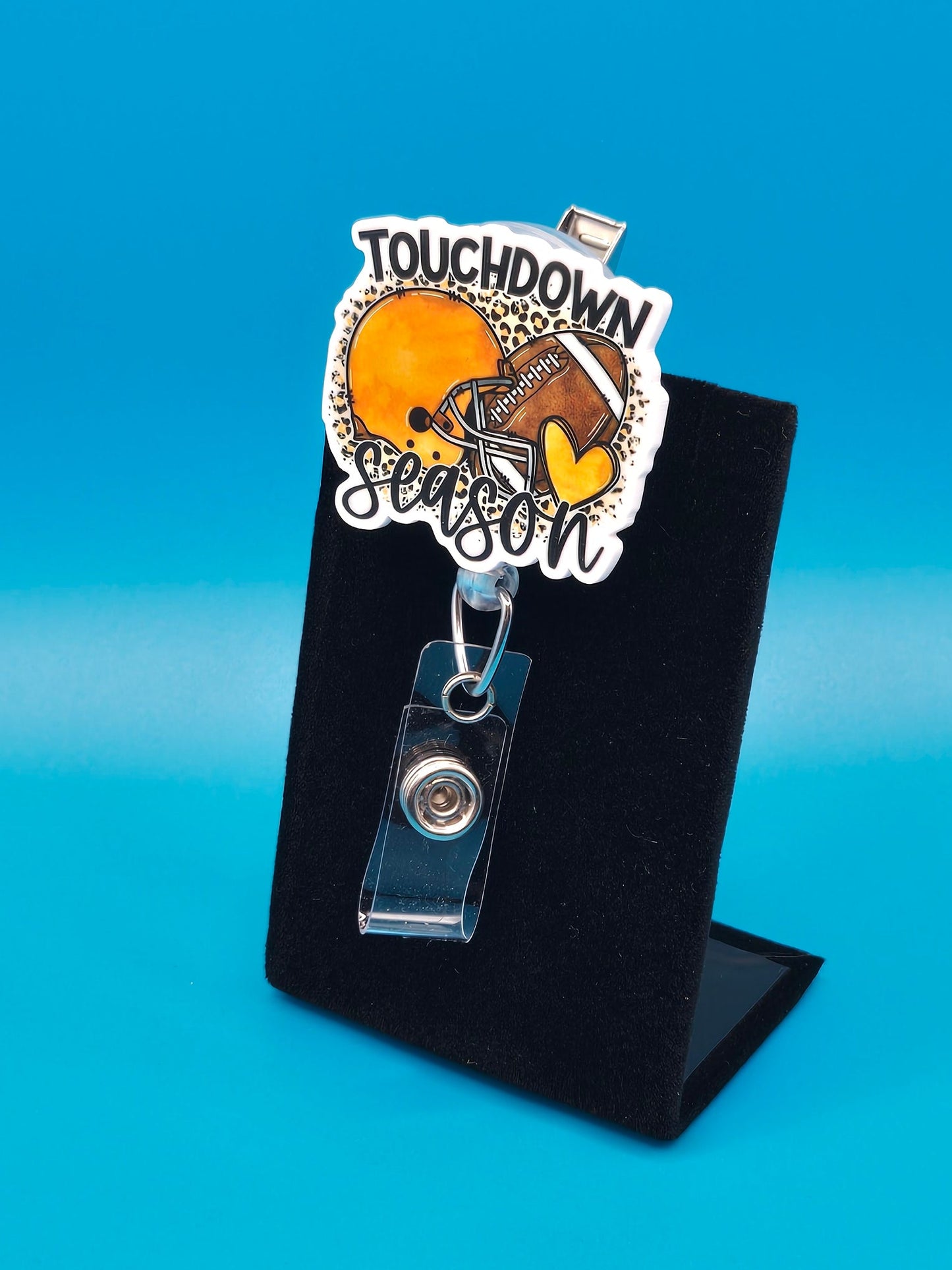 Sports Themed Football Acrylic Badge Reel