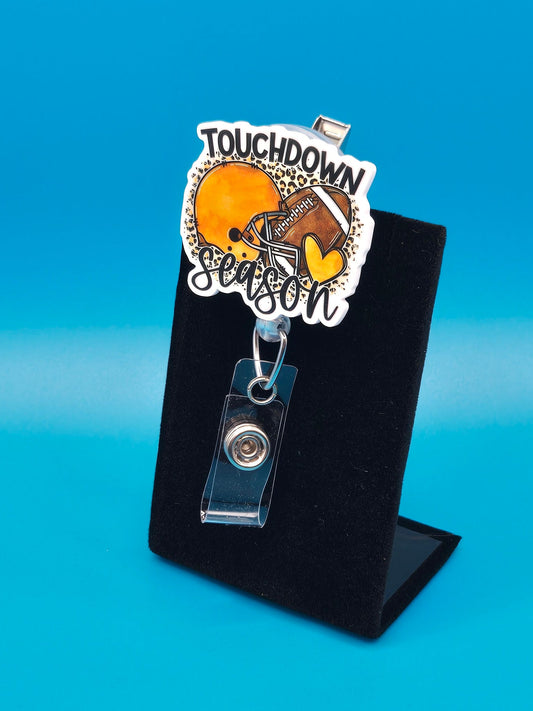 Sports Themed Football Acrylic Badge Reel