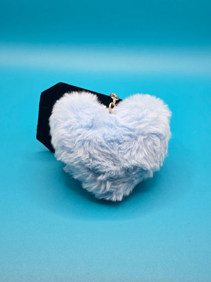 Fuzzy Plush Heart Keychain
