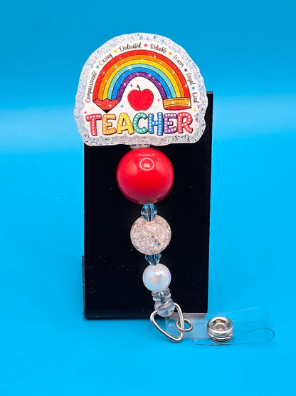 Teacher, Acrylic Badge Reel