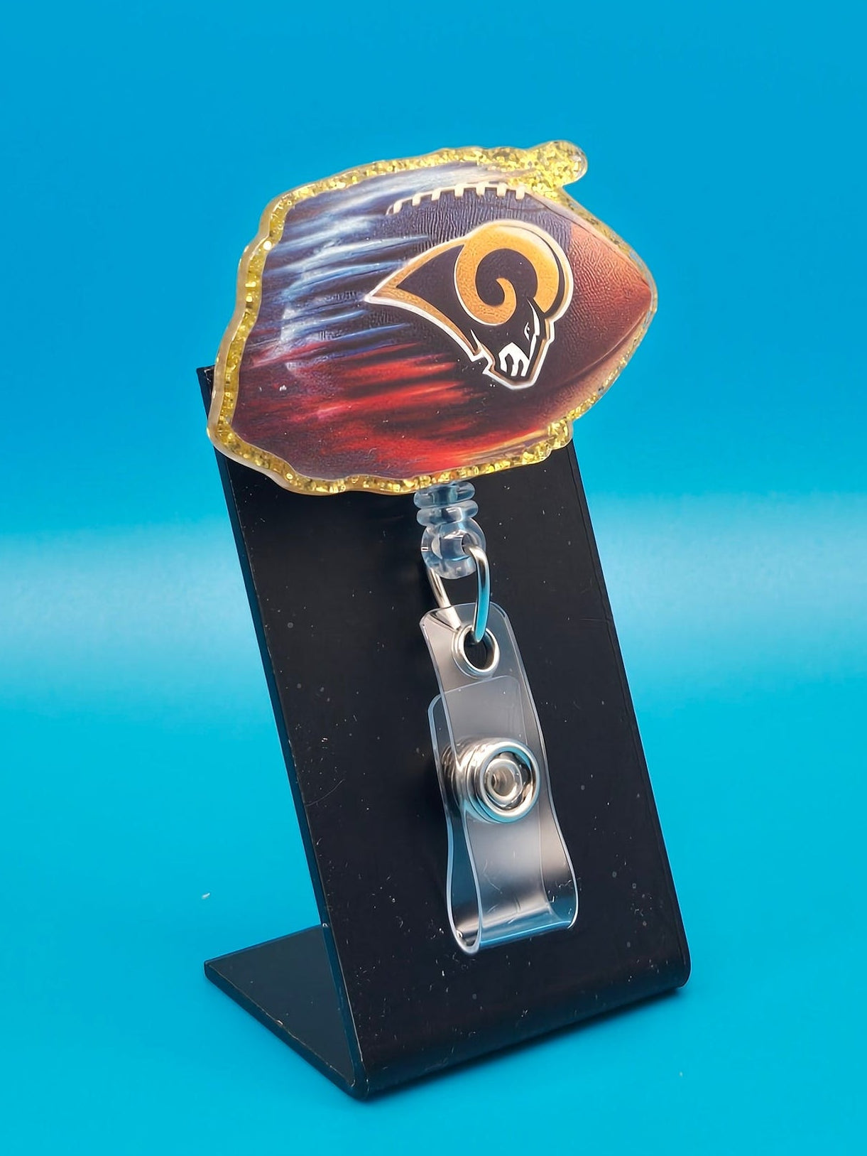 Sports Themed Football Acrylic Badge Reel
