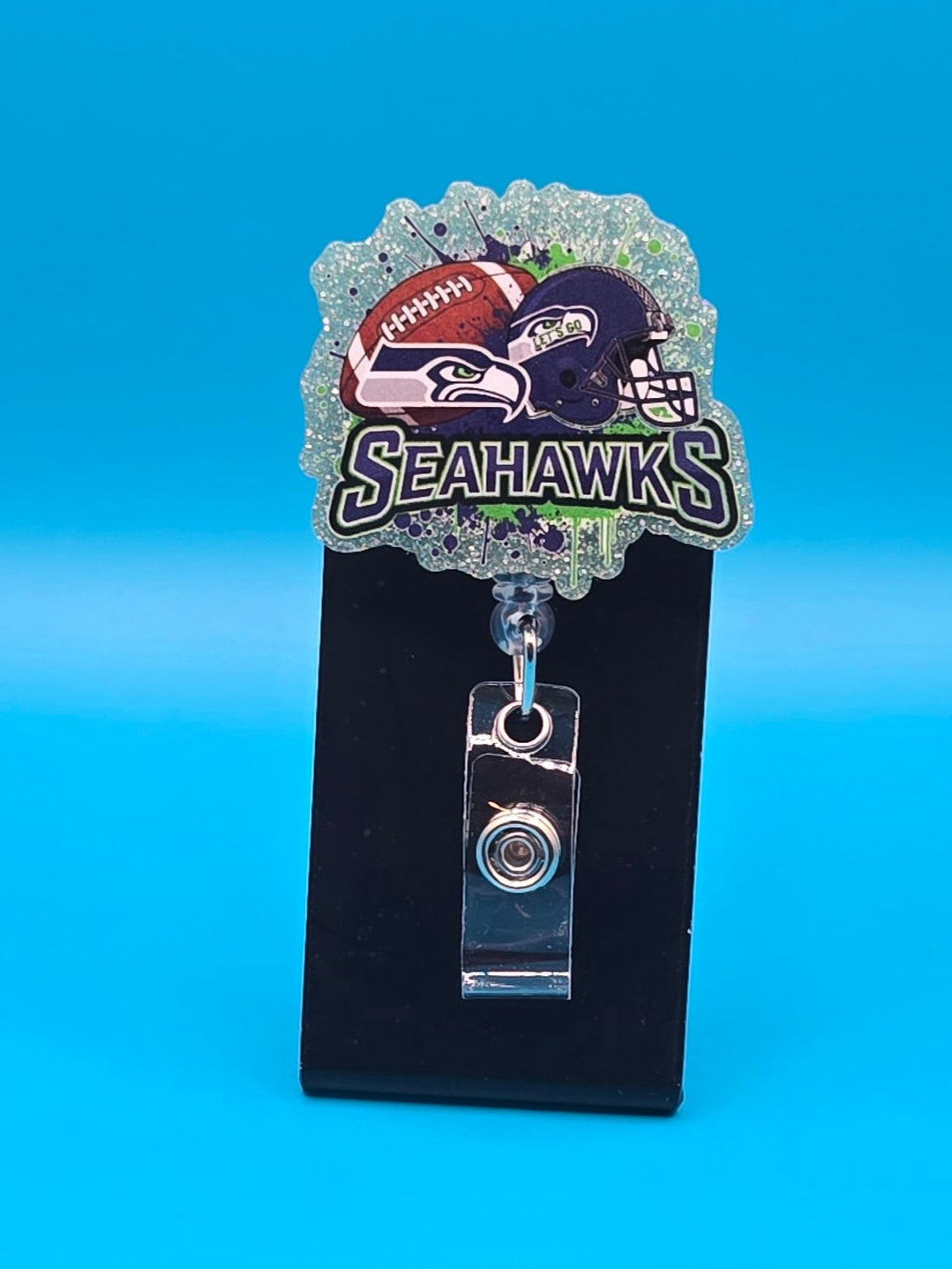 Sports Themed Football Acrylic Badge Reel