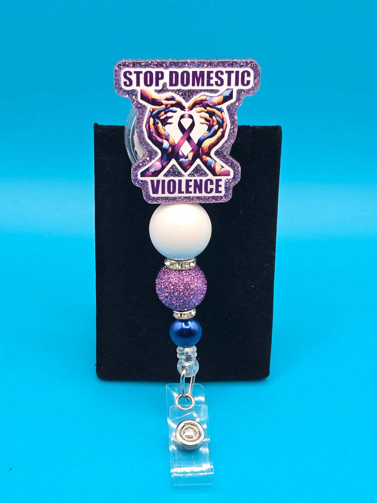 Stop Domestic Violence,  Acrylic Badge Reel