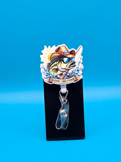 Wish I Was Fishing, Acrylic Badge Reel