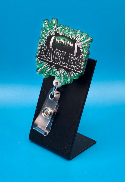 Sports Themed Football Acrylic Badge Reel
