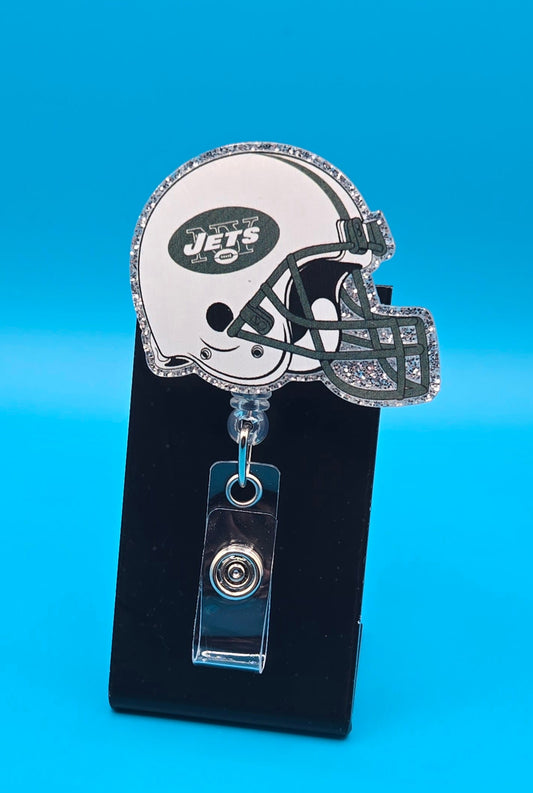 Sports Themed Football Helmet Acrylic Badge Reel