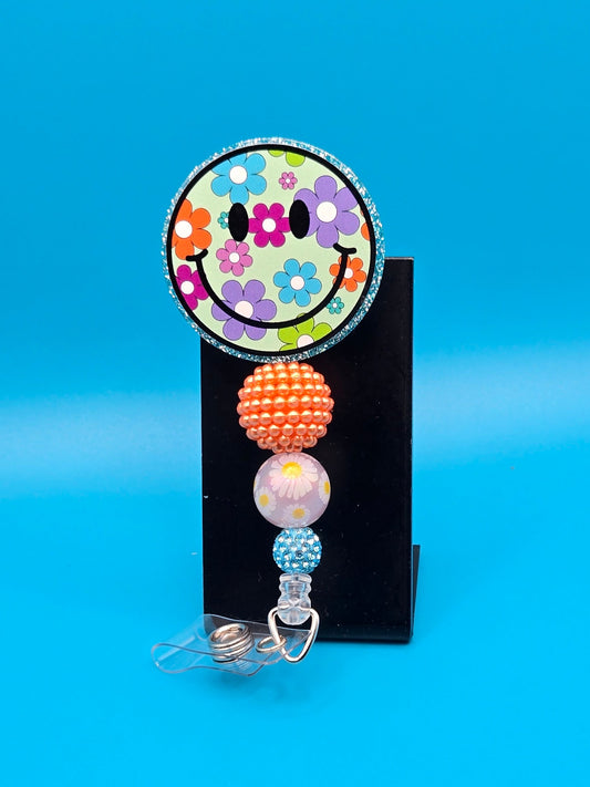 Colorful Happiness Acrylic Badge Reel