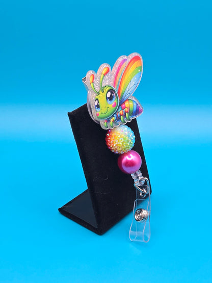 Colorful Dragonfly Acrylic Badge Reel