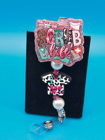 Scrub Life Acrylic Badge Reel