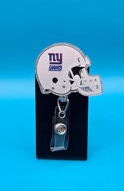 Sports Themed Football Helmet Acrylic Badge Reel