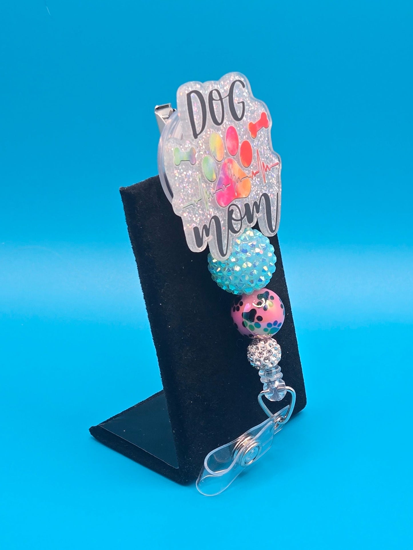 Dog Mom Acrylic Badge Reel