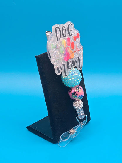 Dog Mom Acrylic Badge Reel